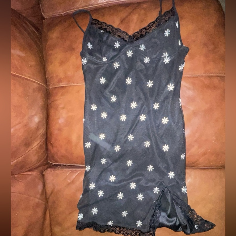 MOTEL ROCKS BLACK DAISY DRESS